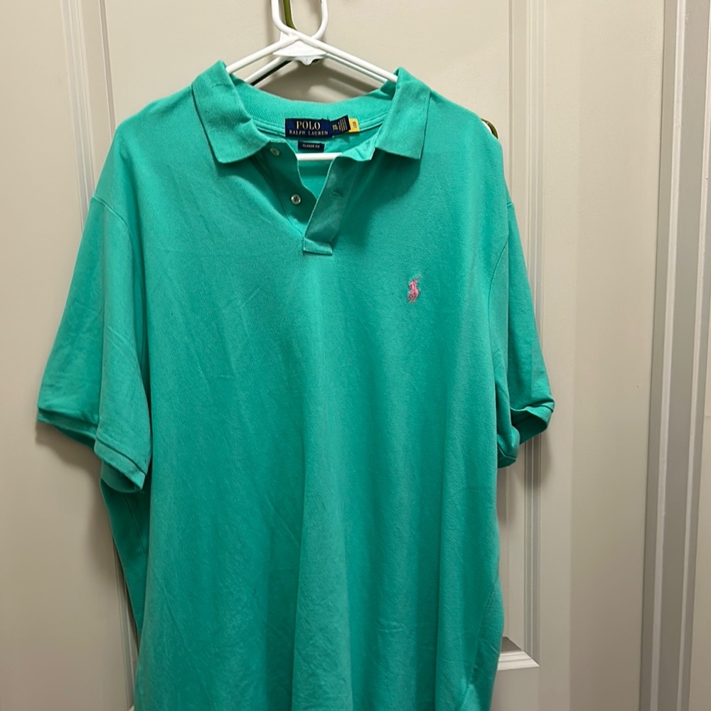 Polo by Ralph Lauren Green Polo Shirt with Classic Collar